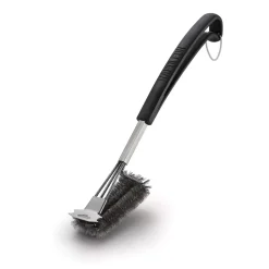 Edelstahlgrillbürste mit Schaber dreireihig