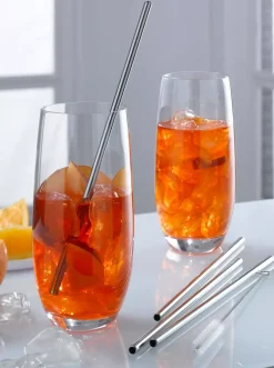 Edelstahl-Trinkhalm-Set Edelstahl