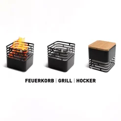 Feuerkorb rostig Cube
