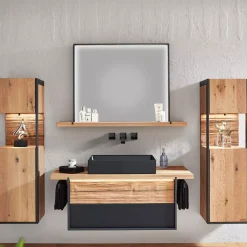 Hängespiegel mit LED-Beleuchtung Steel