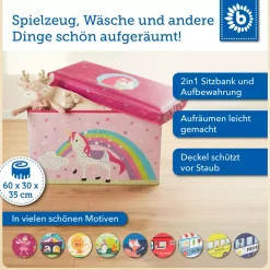 2in1 Staubox und Sitzbank Einhorn