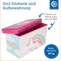 2in1 Staubox und Sitzbank Einhorn