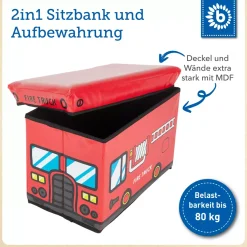 2in1 Staubox und Sitzbank Feuerwehr