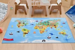 Kinderteppich Weltkarte