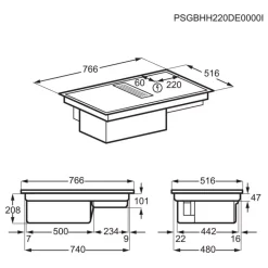 Kochfeld mit Dunstabzug GC8454K