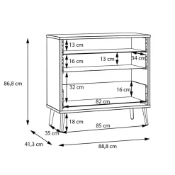 Kommode mit 3 Schubladen Whenua
