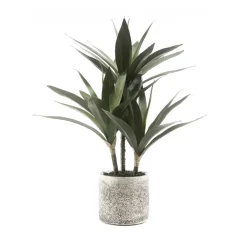 Kunstpflanze im grauen Zementtopf -