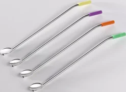 Trinkhalm-Set mit Löffel 4-tlg