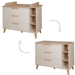 Wickelkommode breit mit Wickelaufsatz Jil